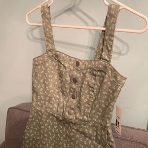 No Boundaries Sage Green Floral Dress